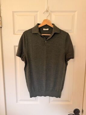 Suitsupply Men's Short-Sleeve Polo in Green
